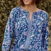 Border-Printed Floral Top | Jjill
