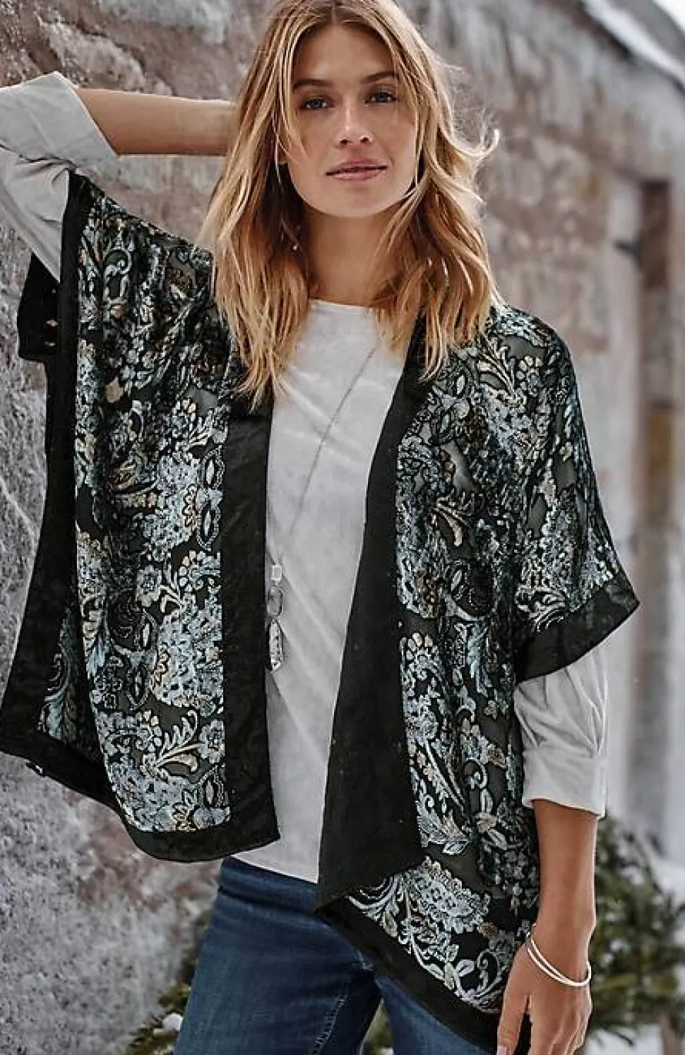 Burnout Velvet Ruana | Jjill