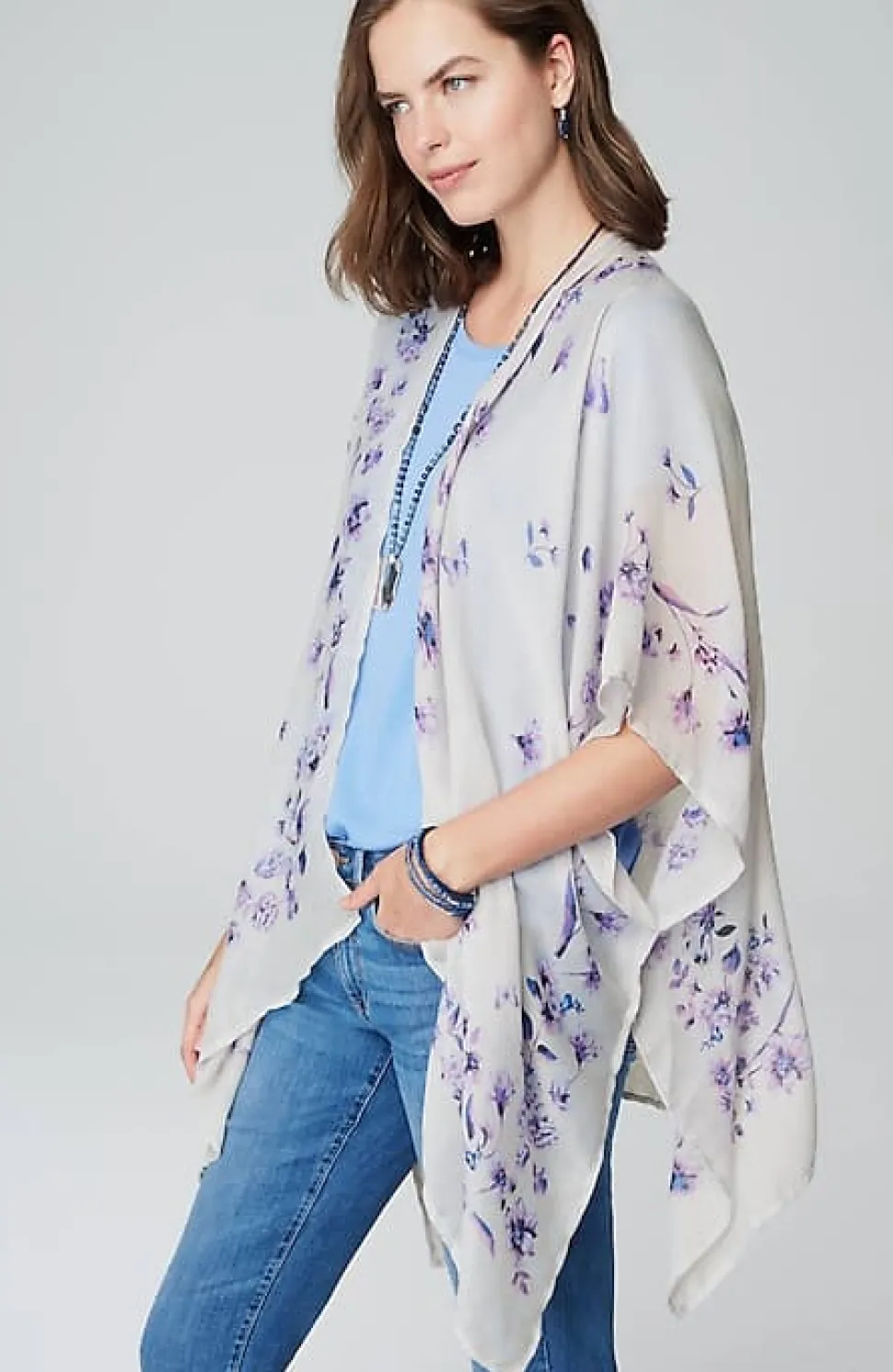 Butterfly-Printed Ruana | Jjill