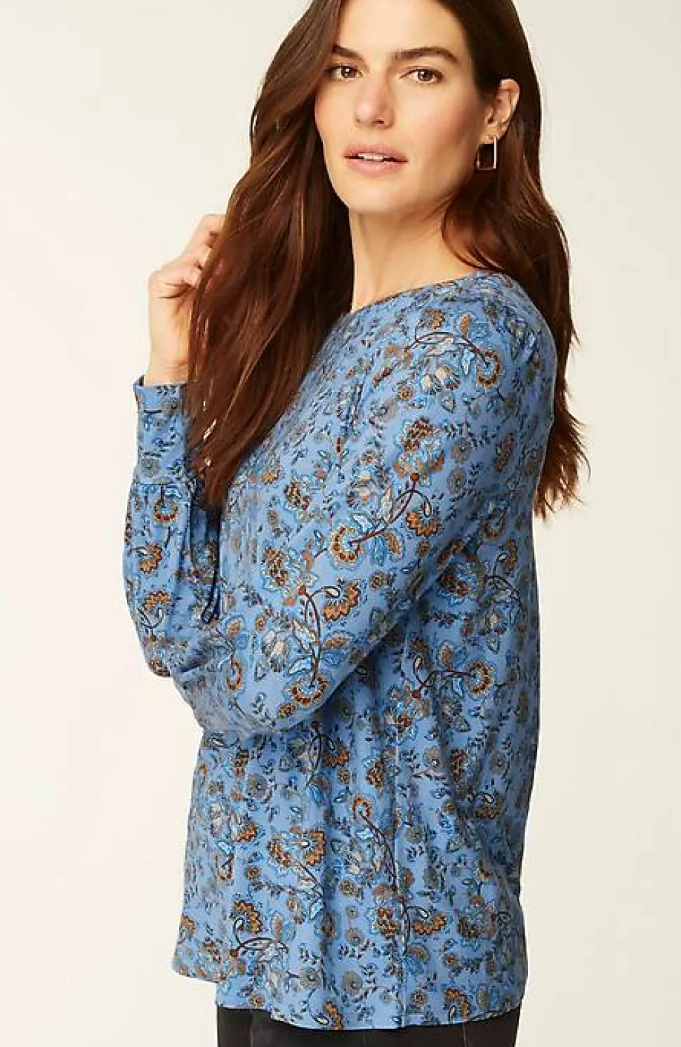 Buttoned-Back Cuffed Blouse | Jjill