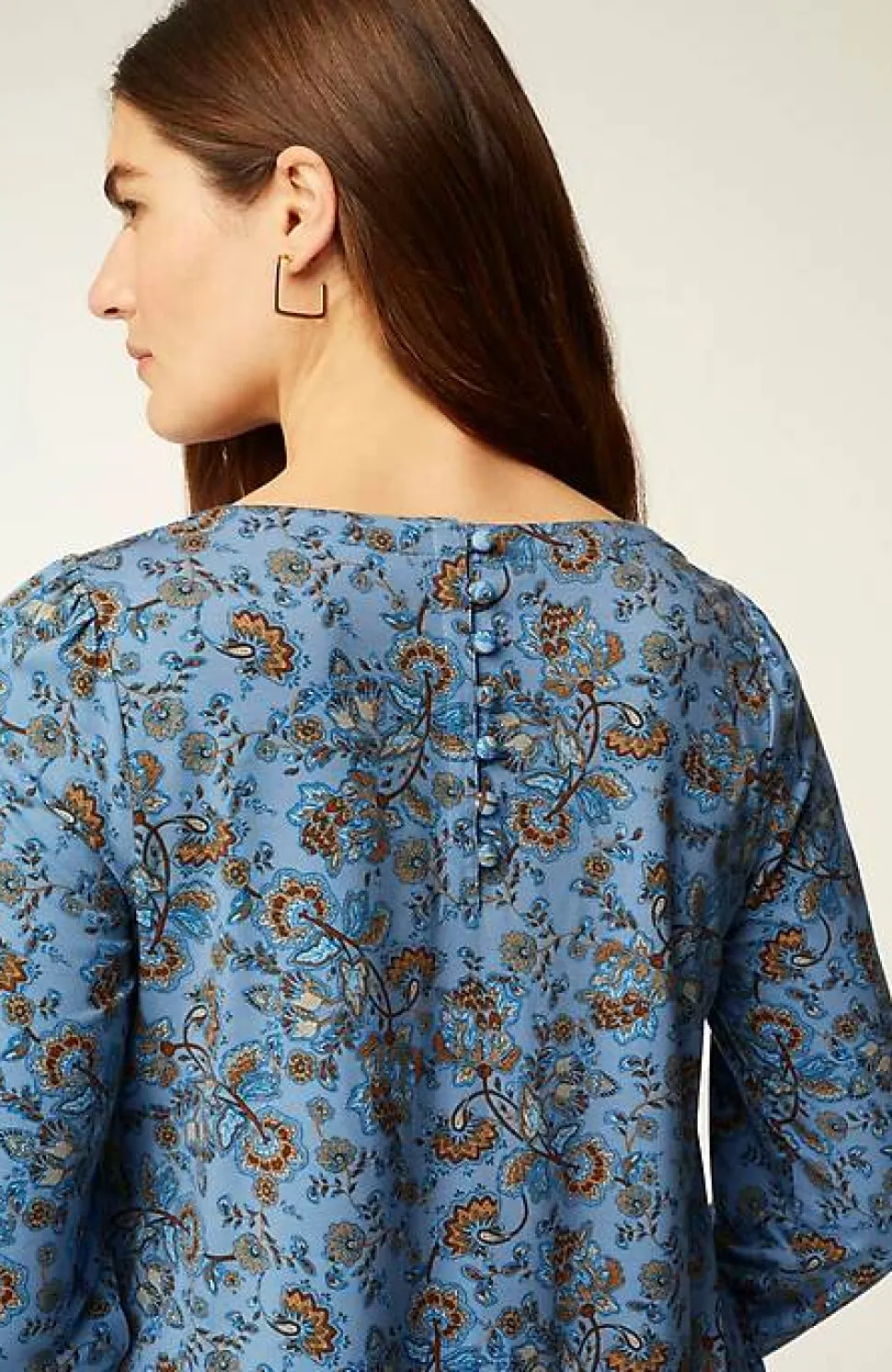 Buttoned-Back Cuffed Blouse | Jjill