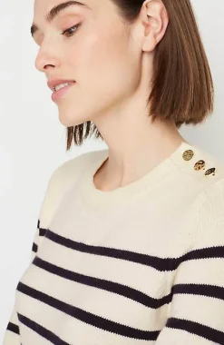 Buttoned-Shoulder Pullover Sweater | Jjill