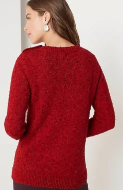 Buttoned-Shoulder Pullover Sweater | Jjill