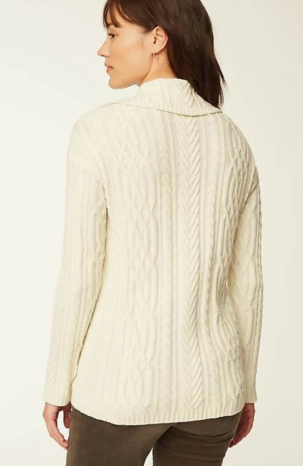 Cabled Polo Sweater | Jjill