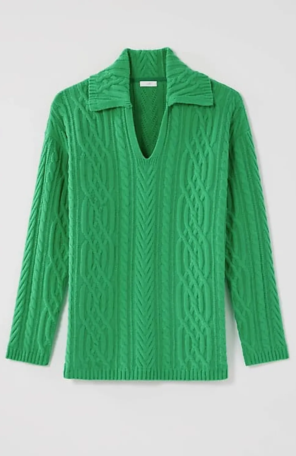 Cabled Polo Sweater | Jjill