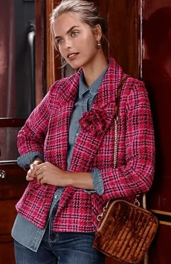 Chenille Plaid Swing Jacket | Jjill