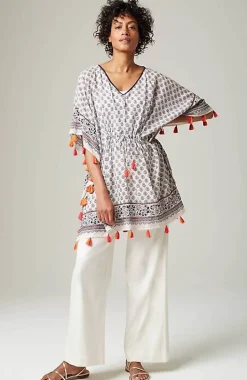 Cinched Poncho With Tassels | Jjill