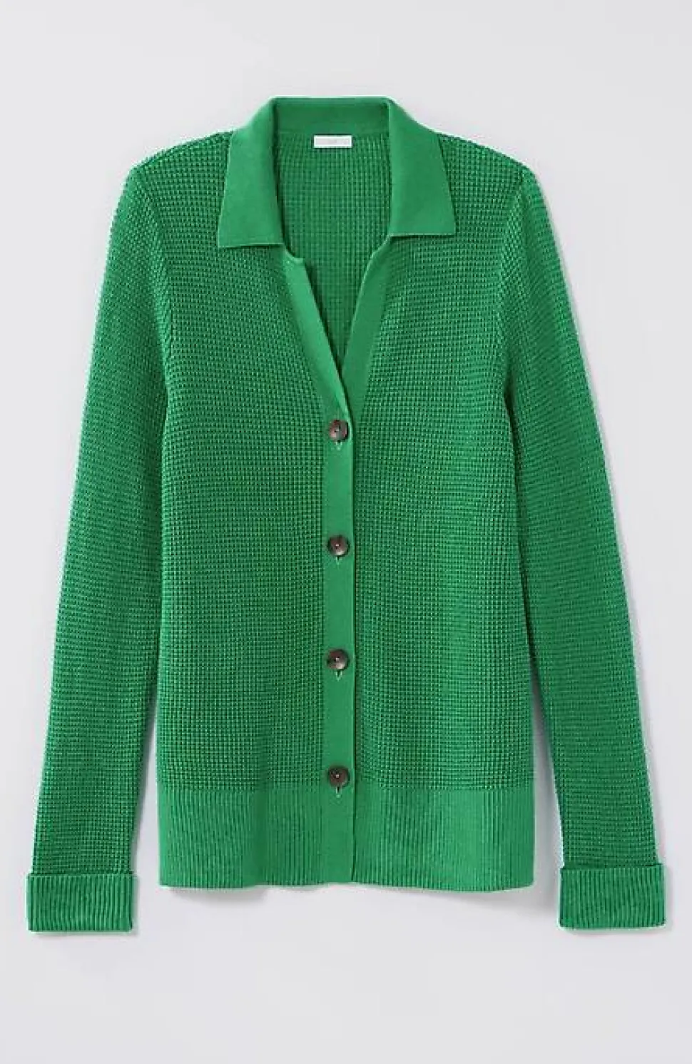 Collared Button-Front Textured Cardi | Jjill