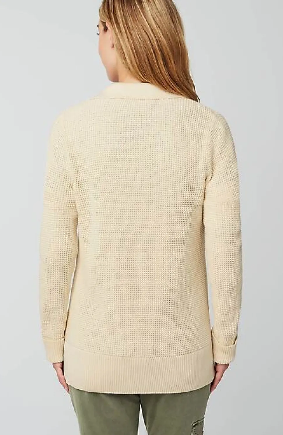 Collared Button-Front Textured Cardi | Jjill