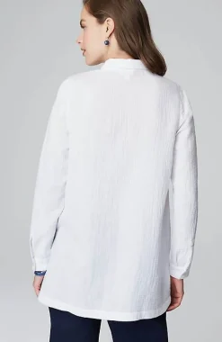 Cotton-Gauze Split-Hem Tunic | Jjill