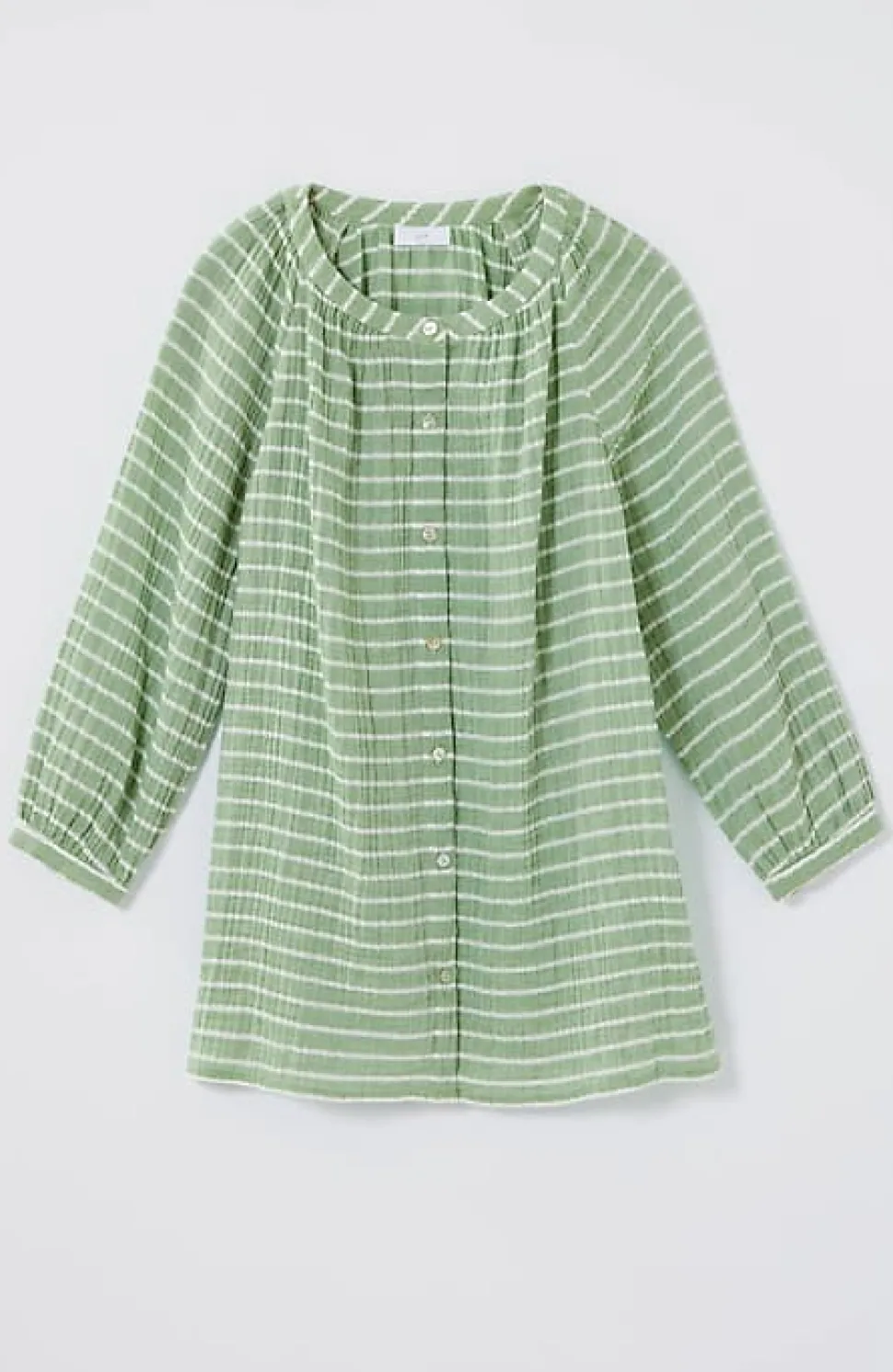 Cotton-Gauze Striped Button-Front Top | Jjill