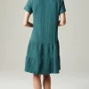 Cotton-Gauze Tiered Dress | Jjill