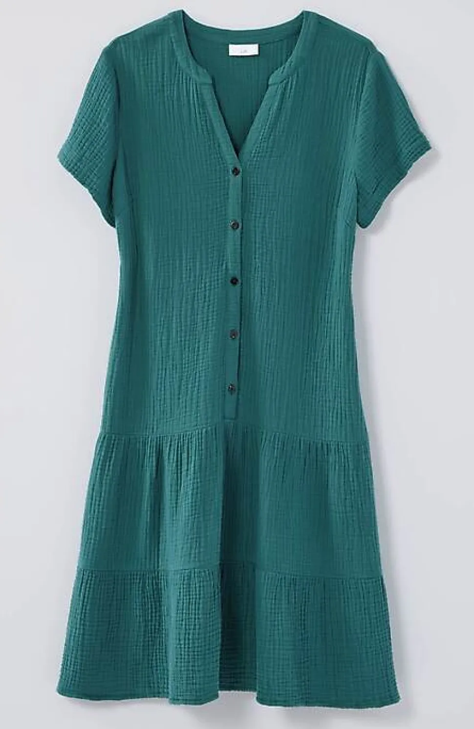 Cotton-Gauze Tiered Dress | Jjill