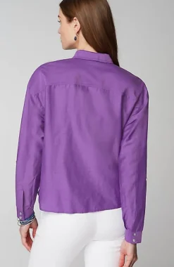 Cotton-Silk Twist-Front Top | Jjill