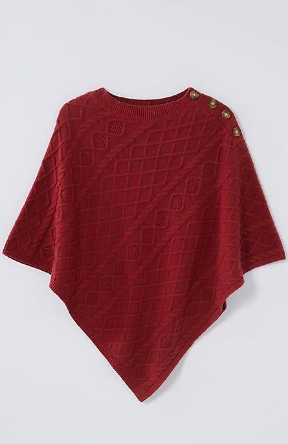 Cozy Cable-Knit Asymmetric Poncho | Jjill