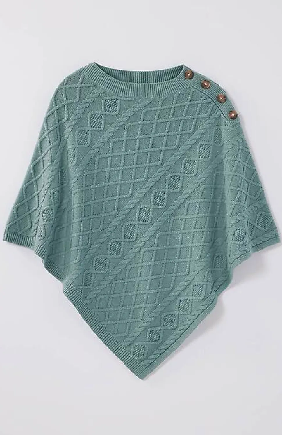 Cozy Cable-Knit Asymmetric Poncho | Jjill