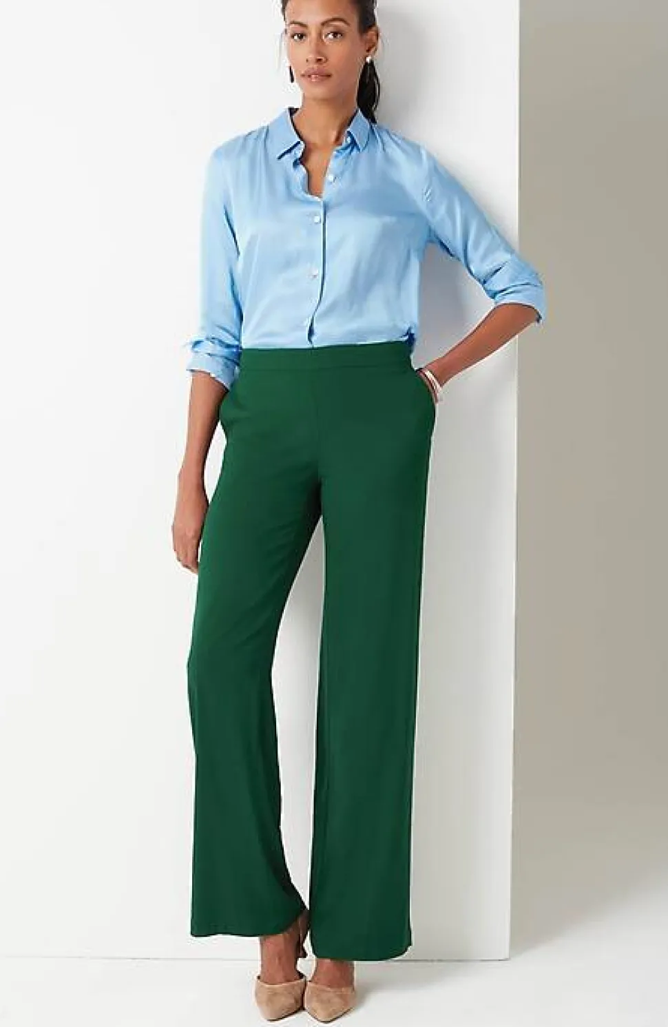 Crepe Wide-Leg Trousers | Jjill