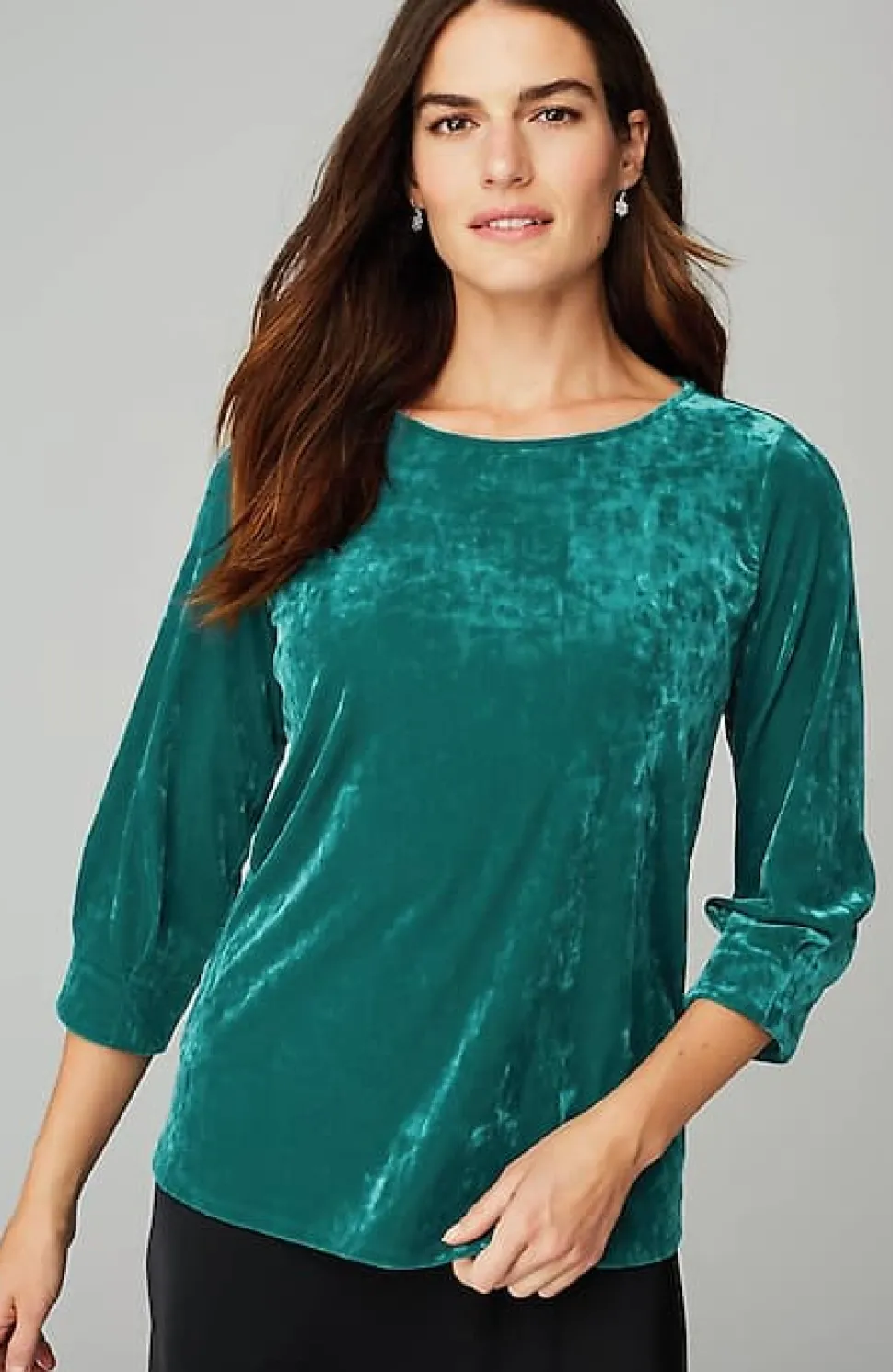 Crushed-Velvet A-Line Top | Jjill