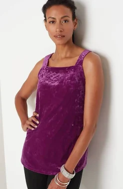Crushed-Velvet Tank | Jjill