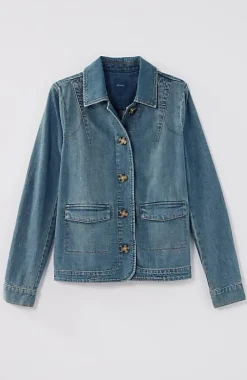Curved-Hem Denim Jacket | Jjill