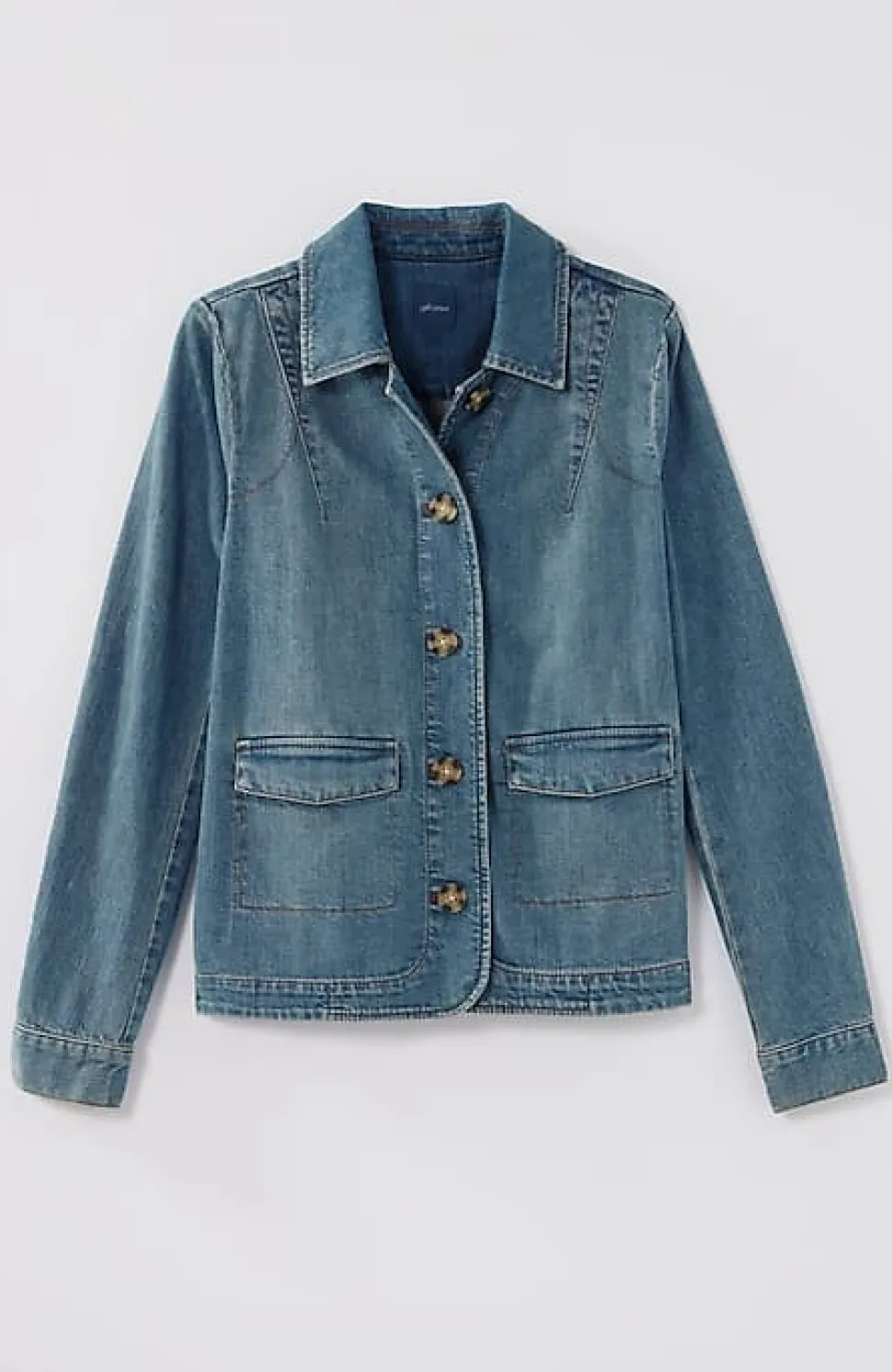 Curved-Hem Denim Jacket | Jjill
