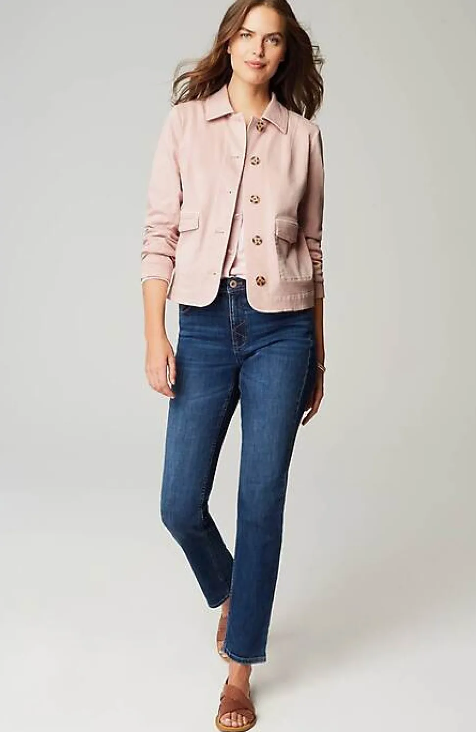 Curved-Hem Denim Jacket | Jjill