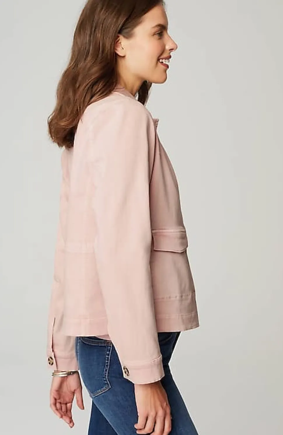 Curved-Hem Denim Jacket | Jjill