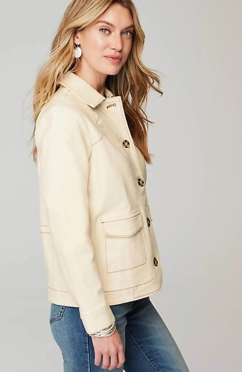 Curved-Hem Denim Jacket | Jjill