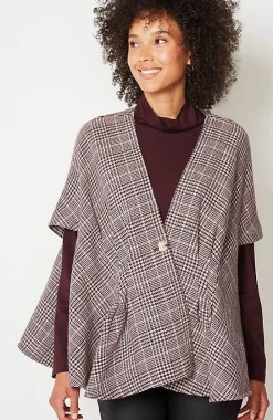 Darted Plaid Peplum Cape | Jjill