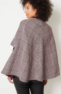 Darted Plaid Peplum Cape | Jjill