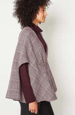 Darted Plaid Peplum Cape | Jjill