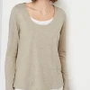 Double-Layer Scoop-Neck Tee | Jjill