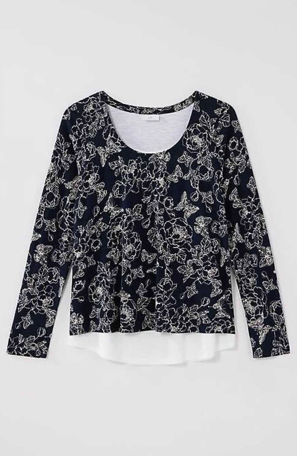 Double-Layer Scoop-Neck Tee | Jjill