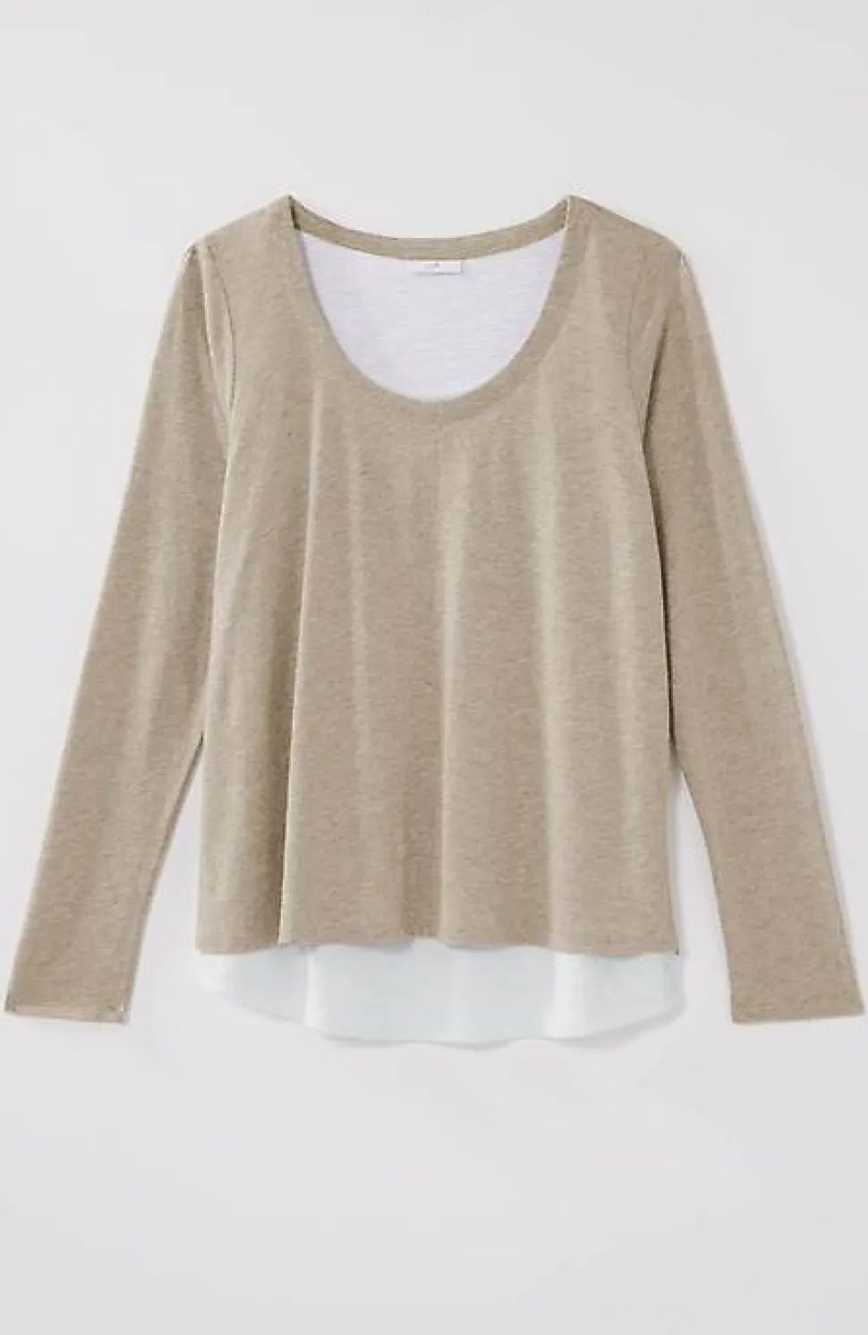 Double-Layer Scoop-Neck Tee | Jjill