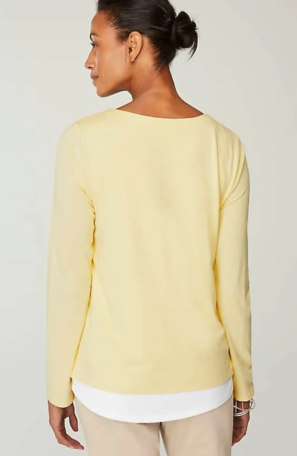 Double-Layer Scoop-Neck Tee | Jjill