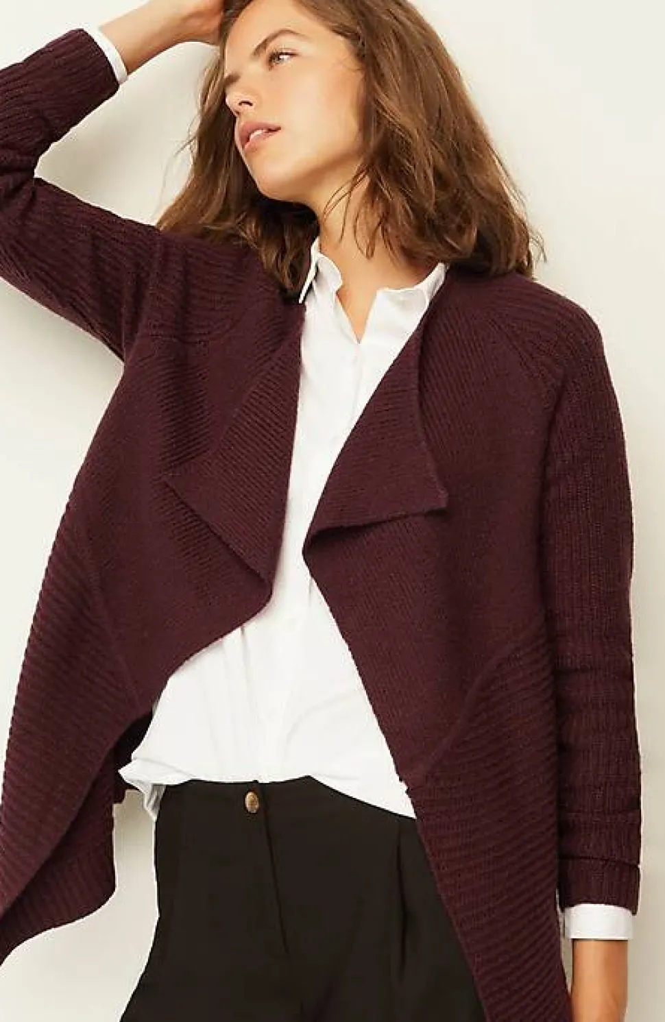 Draped-Front Textured Cardi | Jjill