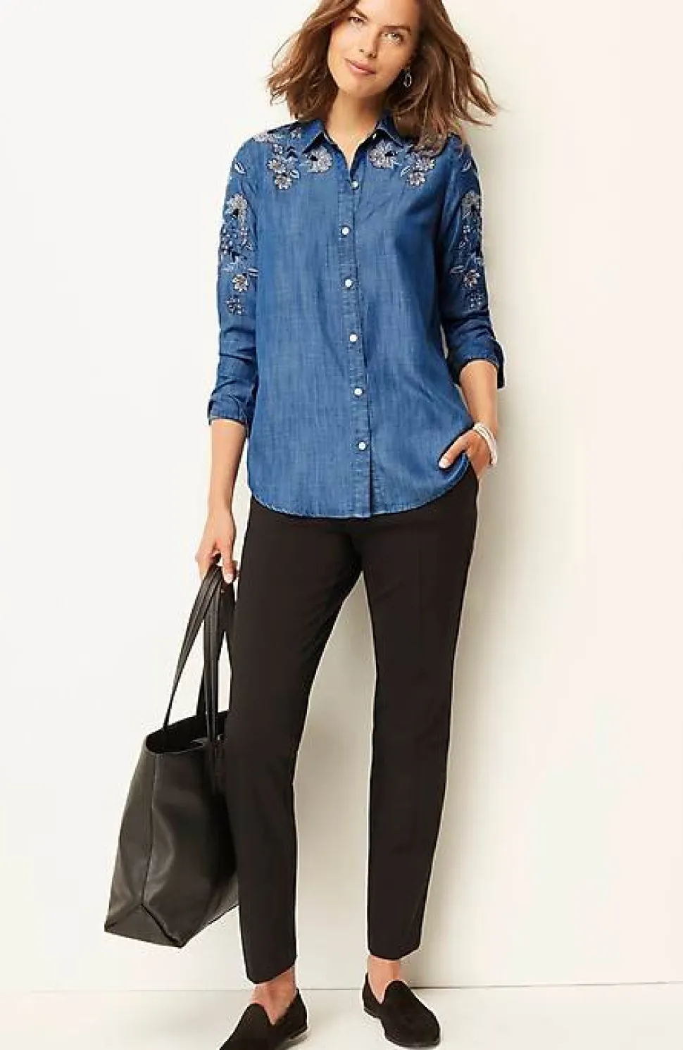 Embroidered Indigo Tunic | Jjill