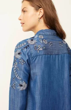 Embroidered Indigo Tunic | Jjill