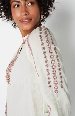 Embroidered U0026 Beaded Peasant Top | Jjill