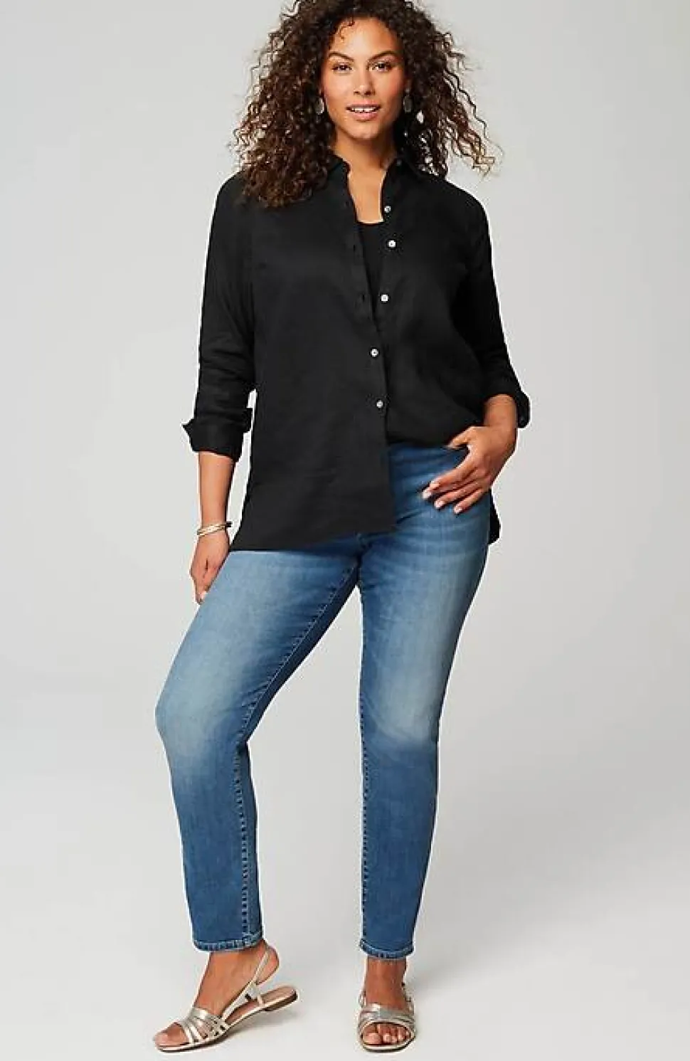 Everyday Linen Button-Front Shirt | Jjill
