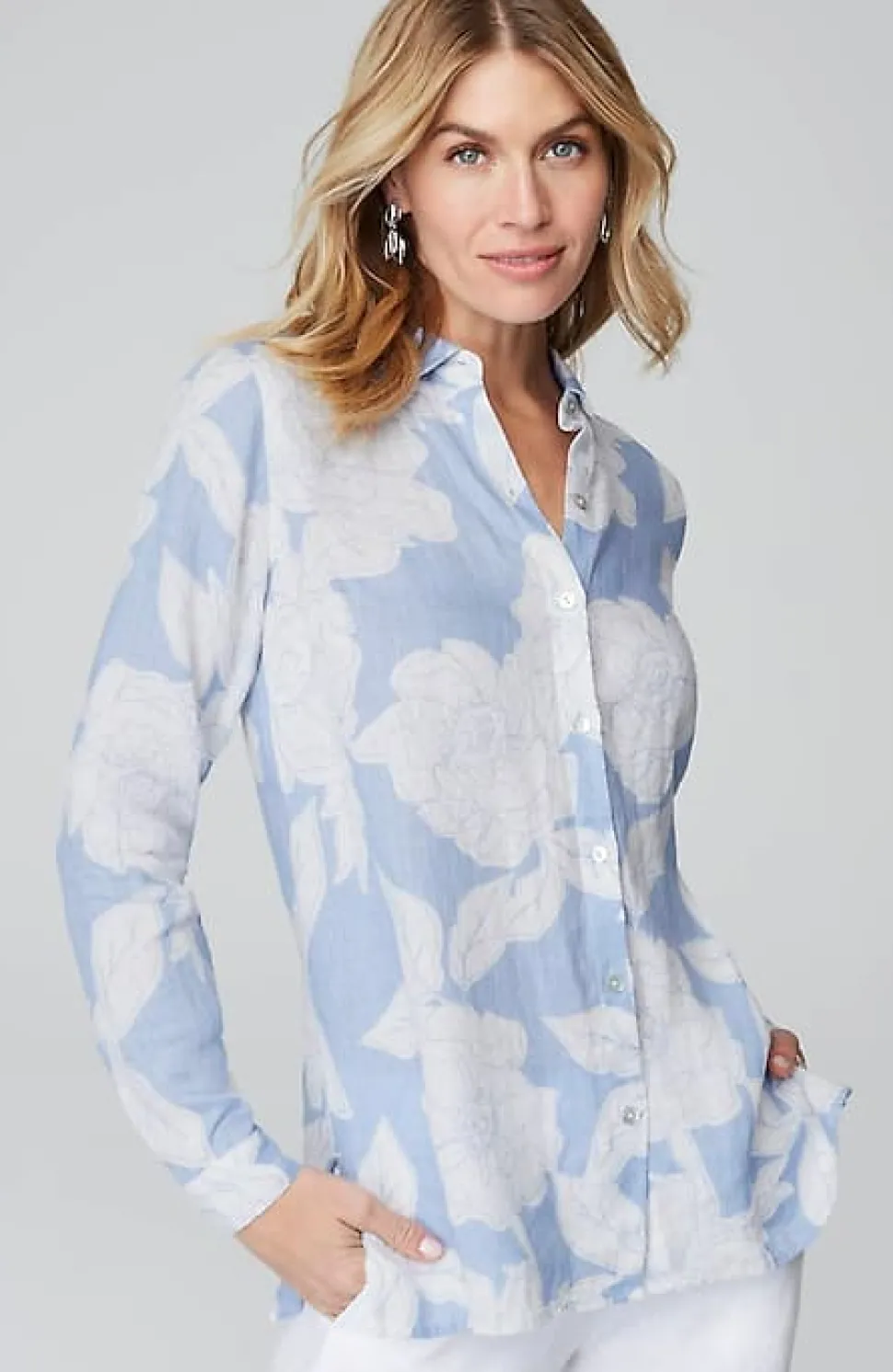 Everyday Linen Button-Front Shirt | Jjill