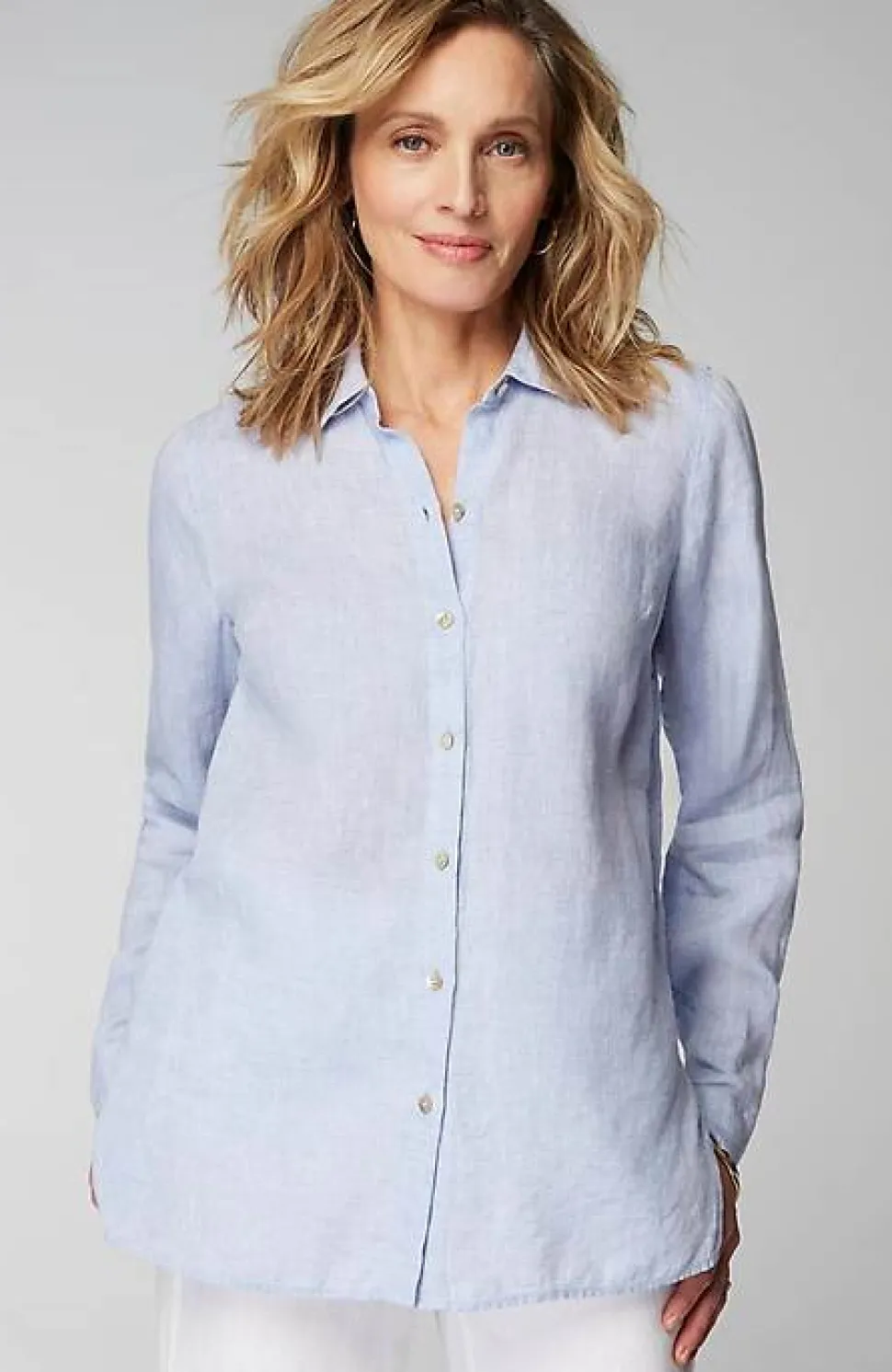Everyday Linen Button-Front Shirt | Jjill