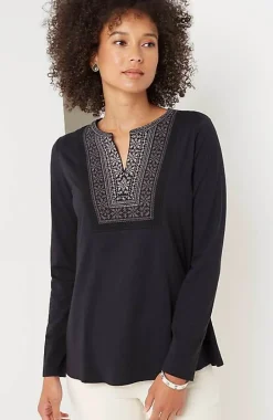 Fair Isle Embroidered Top | Jjill