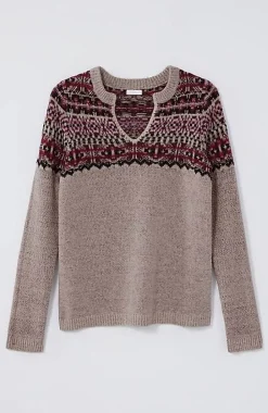 Fair Isle Split-Neck Sweater | Jjill