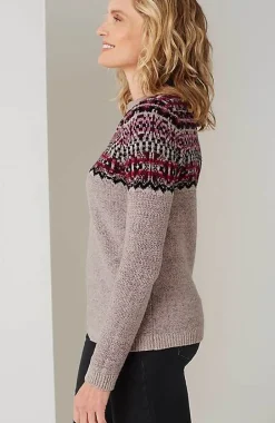 Fair Isle Split-Neck Sweater | Jjill