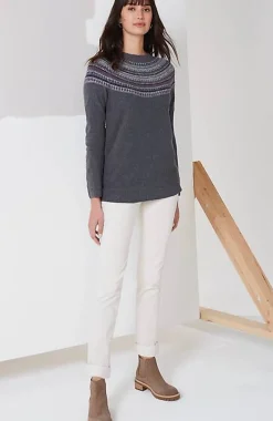 Fair Isle Stripes Raglan Sweater | Jjill