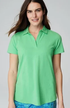 Fit Cotton-Stretch Polo Shirt | Jjill
