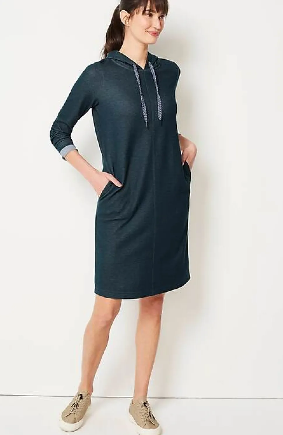 Fit Double-Knit Hooded Dress | Jjill