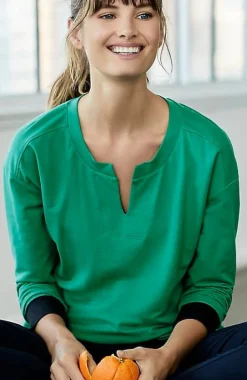 Fit Elevate Terry Split-Neck Sweatshirt | Jjill