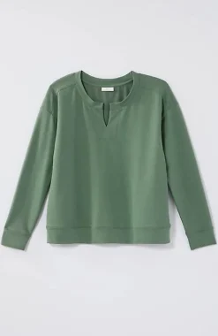 Fit Elevate Terry Split-Neck Sweatshirt | Jjill